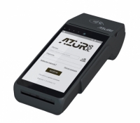 Онлайн касса  AZUR POS - мобильный (переносной) кассовый аппарат с онлайн передачей данных под ФЗ-54 на основе планшета со встроенным сканером штрих-кода. Может работать с бесконтактными банковскими картами, транспортными картами и принимать наличные денежные средства в фискальном режиме. Имеет возможность автоматически пробивать чеки и передавать их покупателю. Онлайн касса  AZUR POS